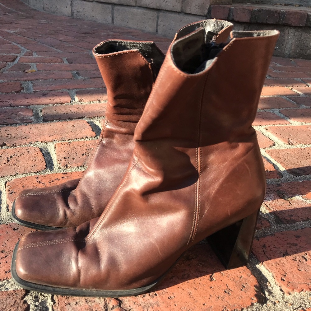 Leather heeled boots